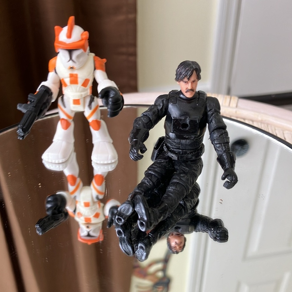 HASBRO COMMANDER CODY AND BIGGS TIE FIGHTER PILOT TOY FIGURES